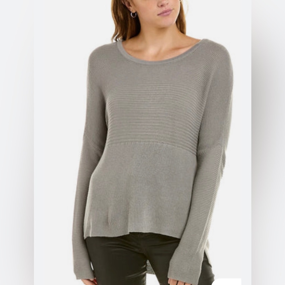 Helmut Lang womens gray high low knit sweater
